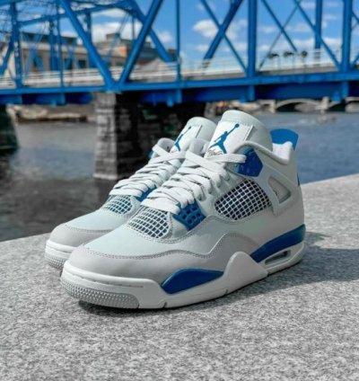 Nik E Air Jordan 4 Industrial Blue Baskeball Sneakers Semi Ua