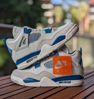 Nik E Air Jordan 4 Industrial Blue Baskeball Sneakers Semi Ua