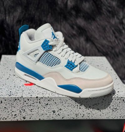 Nik E Air Jordan 4 Industrial Blue Baskeball Sneakers Semi Ua