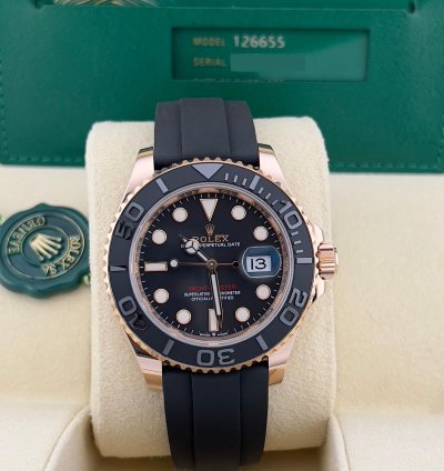 Rolex Yacht-master 40 In Stock 2024 Yacht-master 40 Black Dial 126655 18k Everose Gold Oysterflex Bracelet