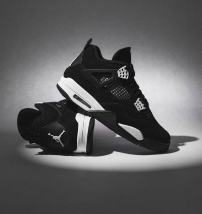 Nik E Air Jordan 4 White Thunder Basketball Sneakers