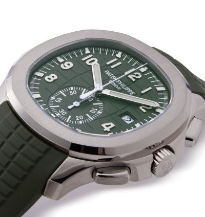 Patek Philippe Aquanaut Chronograph Khaki 18k White Gold 5968g-010 - Ats-w007769