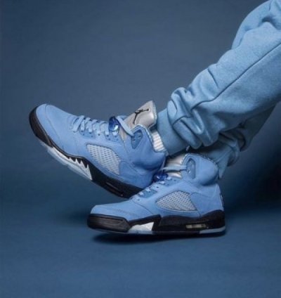 Nik E Air Jordan 5 Unc Blue Basketball Sneakers Semi Ua