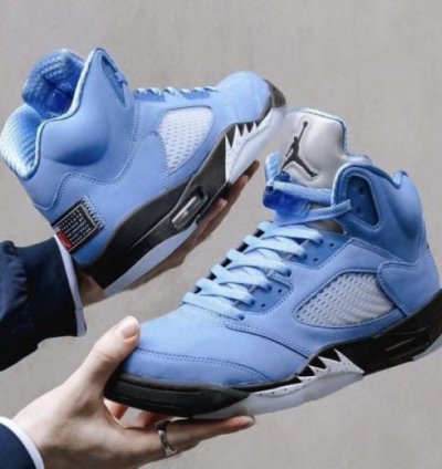 Nik E Air Jordan 5 Unc Blue Basketball Sneakers Semi Ua