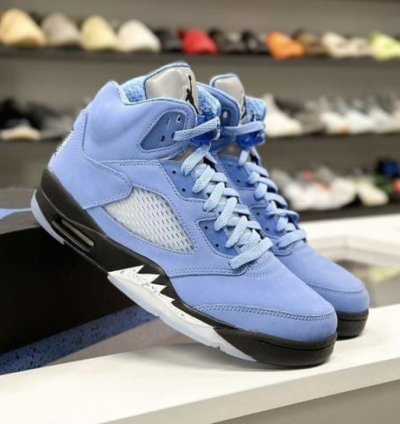 Nik E Air Jordan 5 Unc Blue Basketball Sneakers Semi Ua