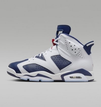 Nik E Air Jordan 6 Olymic White Navy 2024 Basketball Sneakers