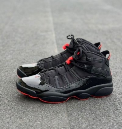 Nik E Air Jordan 6 Rings Black Infrared Bred Basketball Sneakers