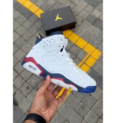 Nik E Air Jordan 6 White Infrared Basketball Sneakers