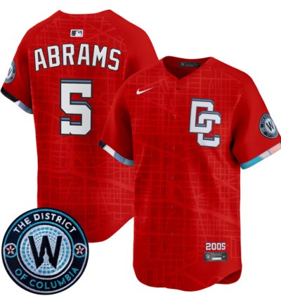 Cj Abrams Jersey 5 Washington Nationals 2025 City Connect Vapor Premier Limited Stitched Red