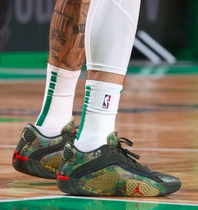 Nik E Air Jordan Jayson Tatum 2 Camo Green Basketball Sneakers