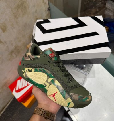 Nik E Air Jordan Jayson Tatum 2 Camo Green Basketball Sneakers