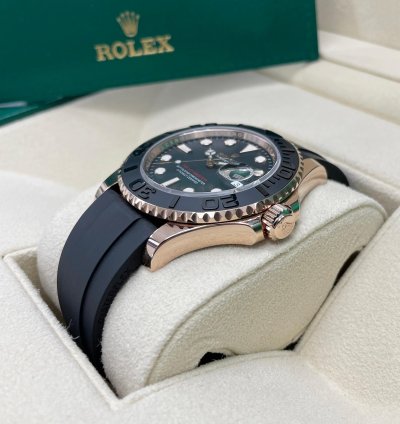 Rolex Yacht-master 40 New Yacht-master 126655 40mm Rose Gold Black Rubber Oysterflex Strap