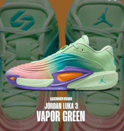 Nik E Air Jordan Luka 3 Vapor Green Basketball Sneakers