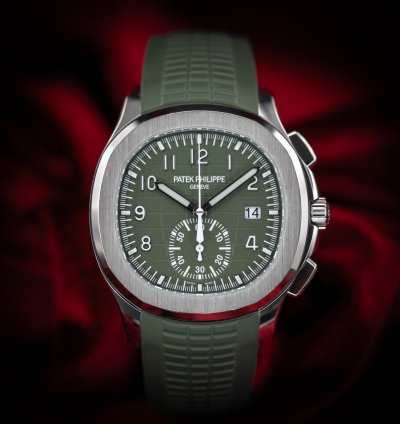 Patek Philippe Aquanaut Flyback Chronograph 18kt White Gold Green Dial 5968g-010 Complete