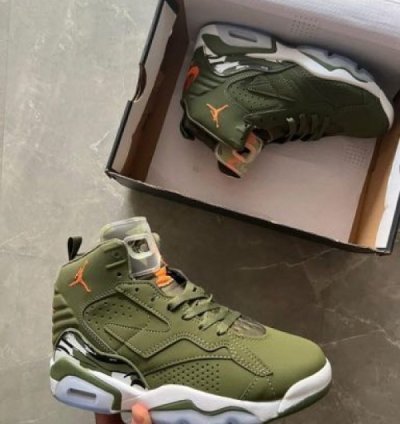 Nik E Air Jordan Mvp Gs Sky J Light Olive Basketball Sneakers