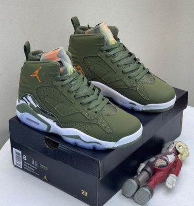 Nik E Air Jordan Mvp Gs Sky J Light Olive Basketball Sneakers