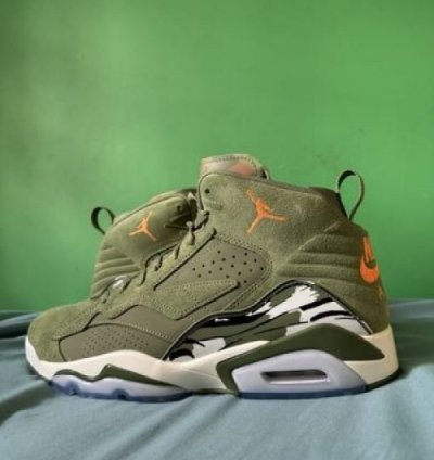Nik E Air Jordan Mvp Gs Sky J Light Olive Basketball Sneakers