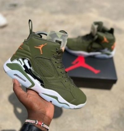 Nik E Air Jordan Mvp Gs Sky J Light Olive Basketball Sneakers