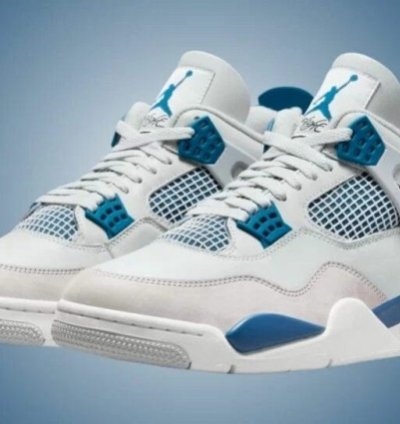 Nik E Air Jorden 4 Military Blue Basketball Sneakers Semi Ua