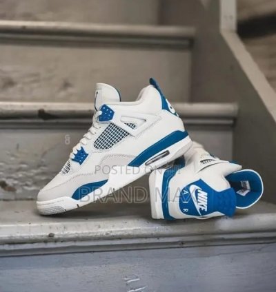 Nik E Air Jorden 4 Military Blue Basketball Sneakers Semi Ua