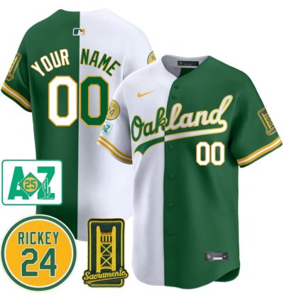 Custom Oakland Athletics Jersey 2025 Sacramento Rickey Henderson Stitched Split