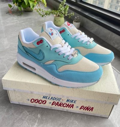 Nik E Air Max 1 Puerto Rico Blue Gale Running Shoes