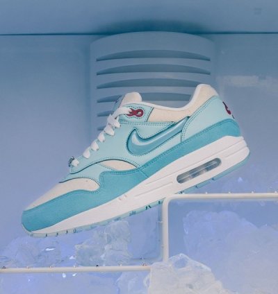 Nik E Air Max 1 Puerto Rico Blue Gale Running Shoes