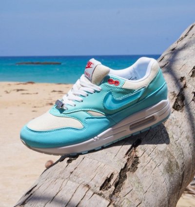 Nik E Air Max 1 Puerto Rico Blue Gale Running Shoes