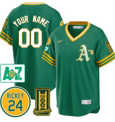 Custom Oakland Athletics Jersey 2025 Sacramento Rickey Henderson Stitched Throwback