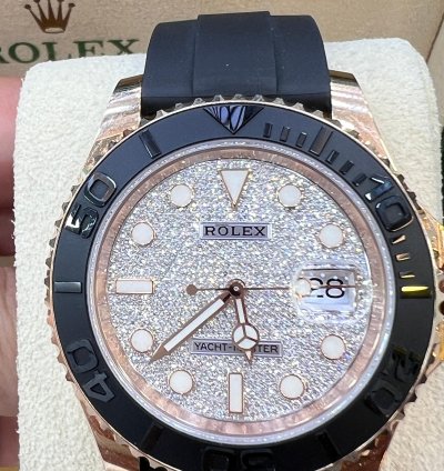 Rolex Yacht-master 40 Pave Diamond Dial Oysterflex