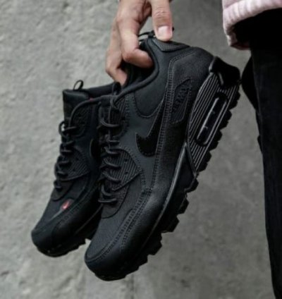 Nik E Air Max 90 All Black Running Shoes