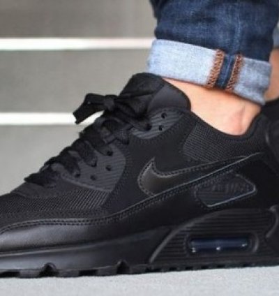 Nik E Air Max 90 All Black Running Shoes