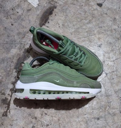 Nik E Air Max 97 Futura Oil Green Running Shoes