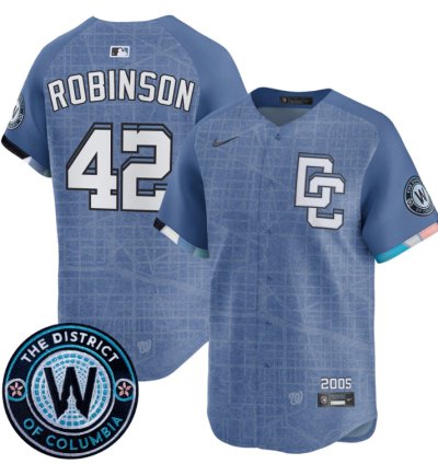 Jackie Robinson Jersey 42 Washington Nationals 2025 City Connect Premier Limited Stitched Blue