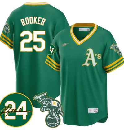 Brent Rooker Jersey 25 Oakland Athletics 2025 Rickey Henderson Memorial Stitched Throwback