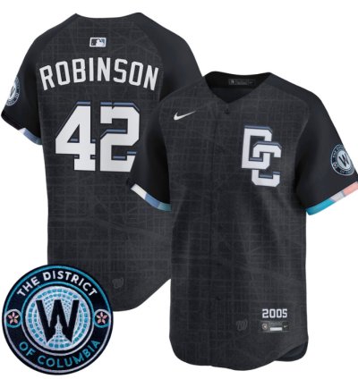 Jackie Robinson Jersey 42 Washington Nationals 2025 City Connect Premier Limited Stitched Navy