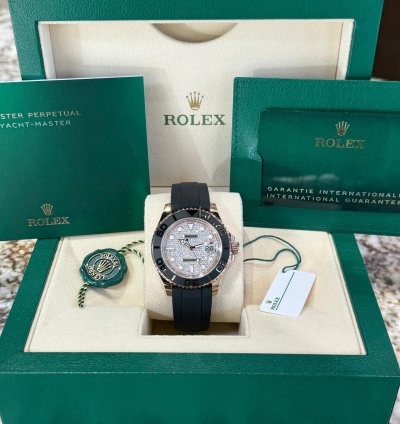 Rolex Yacht-master 40 Rose Gold Oysterflex Diamond Dial 2023