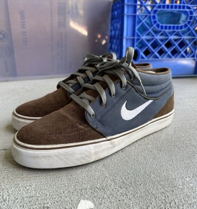 Sz 10 Nike Sb Zoom Stefan Janoski Mid Brown Navy 443095-422