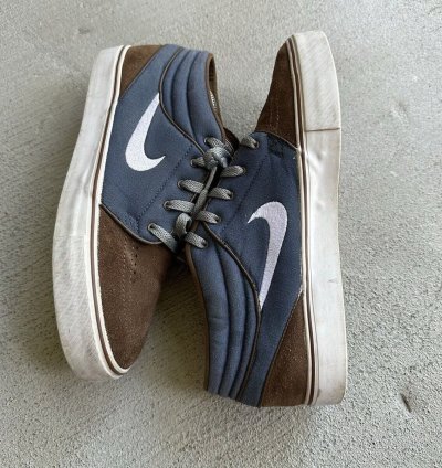 Sz 10 Nike Sb Zoom Stefan Janoski Mid Brown Navy 443095-422