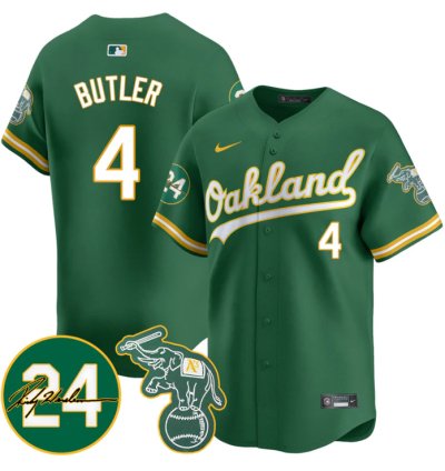 Lawrence Butler Jersey 4 Oakland Athletics 2025 Rickey Henderson Memorial Stitched Green