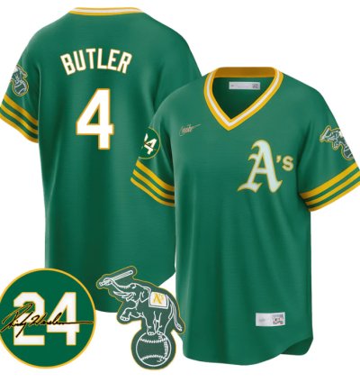 Lawrence Butler Jersey 4 Oakland Athletics 2025 Rickey Henderson Memorial Stitched Throwback