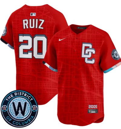Keibert Ruiz Jersey 20 Washington Nationals 2025 City Connect Premier Limited Stitched Red