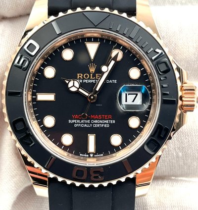 Rolex Yacht-master 40 Unworn Yacht-master 40mm Black Dial Rose Gold Oysterflex 126655 Box Papers 2024