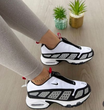 Nik E Air Max Sunder White Black Sneakers