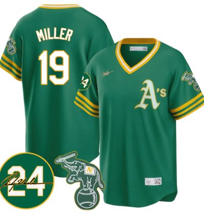 Mason Miller Jersey 19 Oakland Athletics 2025 Rickey Henderson Memorial Stitched Throwback