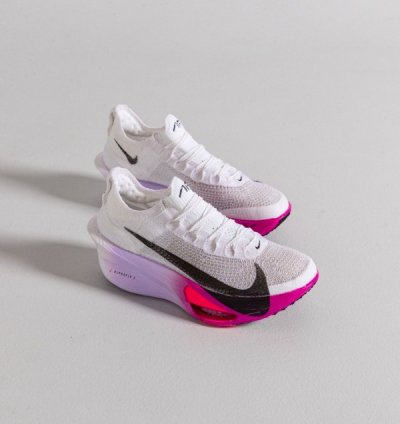 Nik E Air Zoom Alphafly 3 White Purple Running Shoes