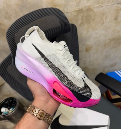 Nik E Air Zoom Alphafly 3 White Purple Running Shoes