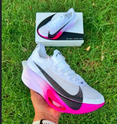 Nik E Air Zoom Alphafly 3 White Purple Running Shoes