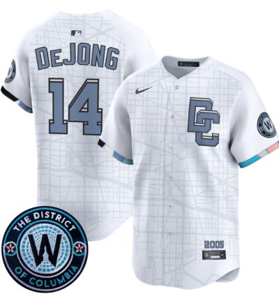 Paul Dejong Jersey 14 Washington Nationals 2025 City Connect Premier Limited Stitched White
