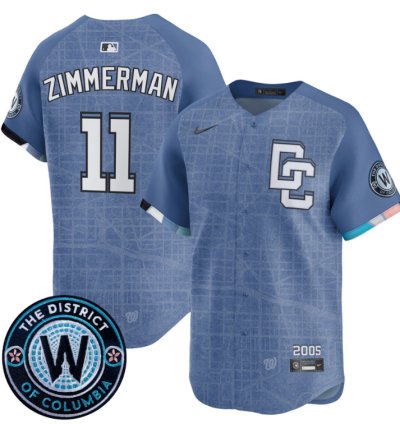 Ryan Zimmerman Jersey 11 Washington Nationals 2025 City Connect Premier Limited Stitched Blue